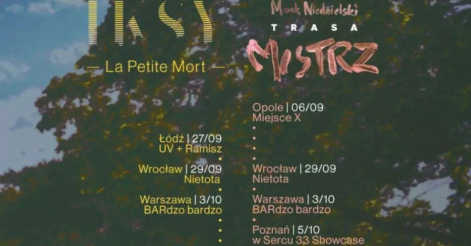 zdjęcie: Trasa koncertowa IKSY + Marek Niedzielski: La petite mort Mistrz / kupbilecik24.pl / Trasa koncertowa IKSY + Marek Niedzielski: “La petite mort” / ”Mistrz”