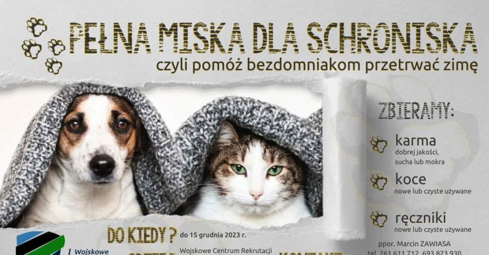zdjęcie: Wojskowe Centrum Rekrutacji w Sieradzu włączyło się do akcji  Pełna Miska dla Schroniska / fot. nadesłane