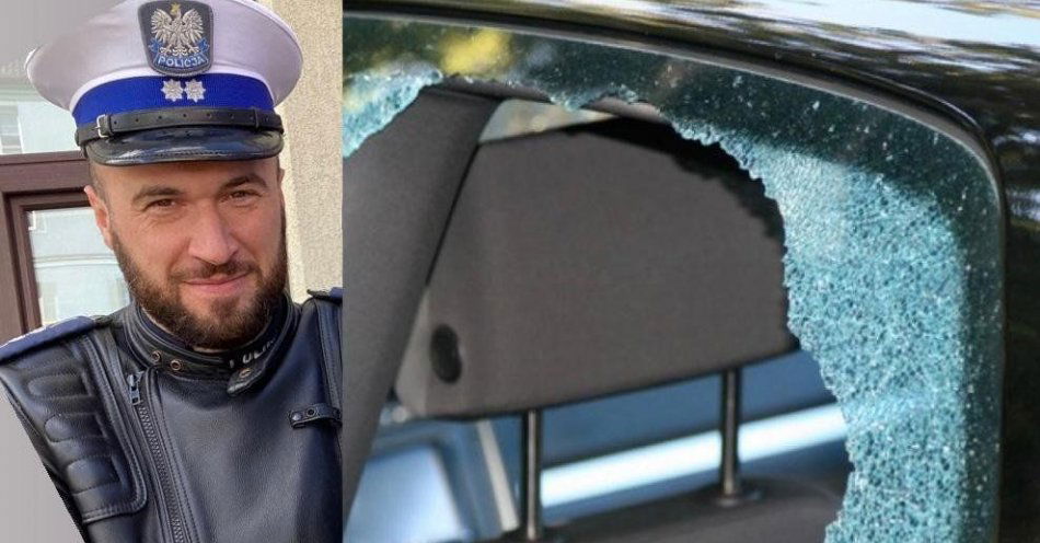 zdjęcie: Policjant uwolnił psa ze śmiertelnej pułapki / fot. KPP w Lidzbarku Warmińskim