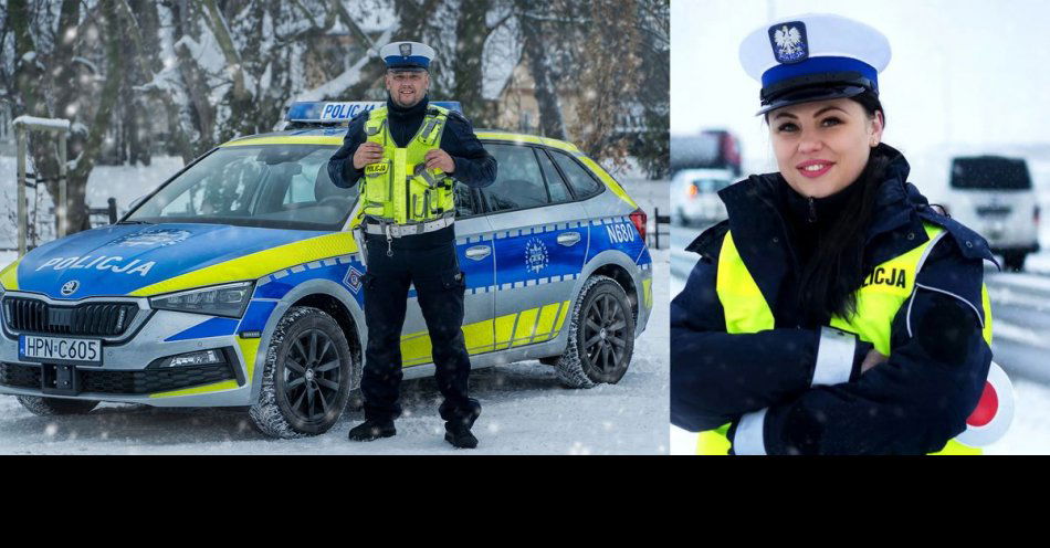 zdjęcie: Nowodworscy policjanci eskortowali do szpitala rodzącą kobietę. / fot. KPP w Nowym Dworze Gdańskim