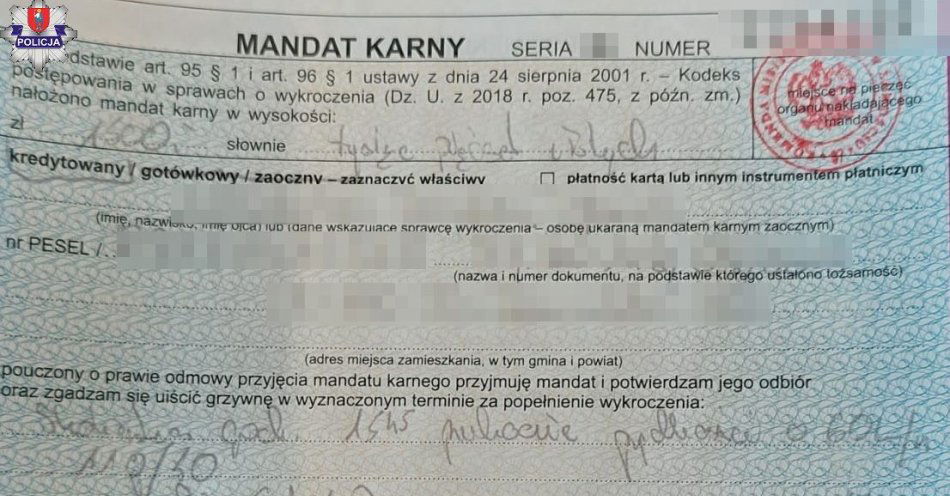 zdjęcie: 35-latek otrzymał wysoki mandat i stracił uprawnienia za przekroczenie prędkość / fot. KMP Zamość