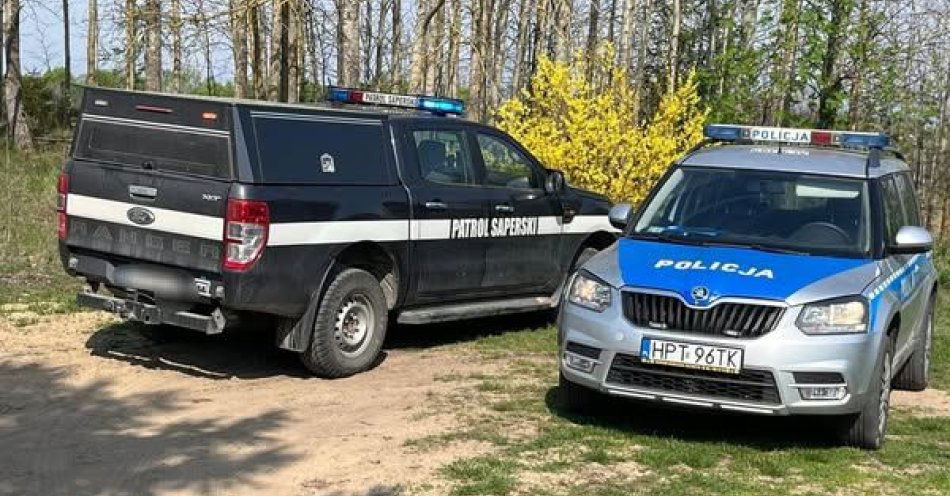 zdjęcie: Niewybuch znaleziony podczas prac ziemnych. Został podjęty przez patrol sperski / fot. KPP w Mrągowie