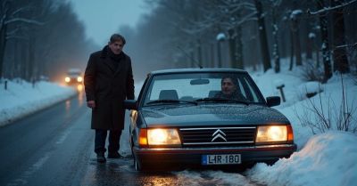 Pijany kierowca w rowie tłumaczył że wysyła prezenty