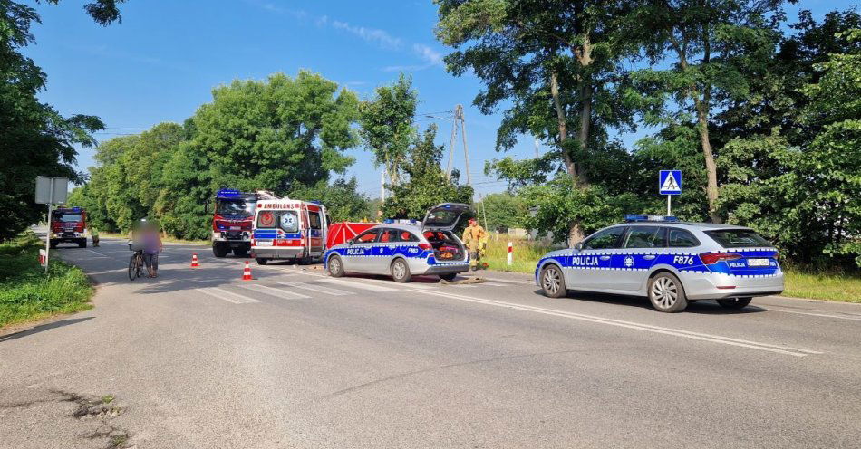 zdjęcie: Tragiczny wypadek z udziałem motocyklisty / fot. KPP w Pabianicach