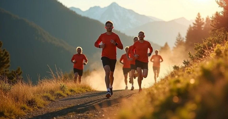 zdjęcie: Kudowska Sztafeta Górska 2026 — największy górski bieg sztafetowy właśnie się zaczął / Biegacze startujący z linii startu Kudowskiej Sztafety Górskiej w Górach Stołowych