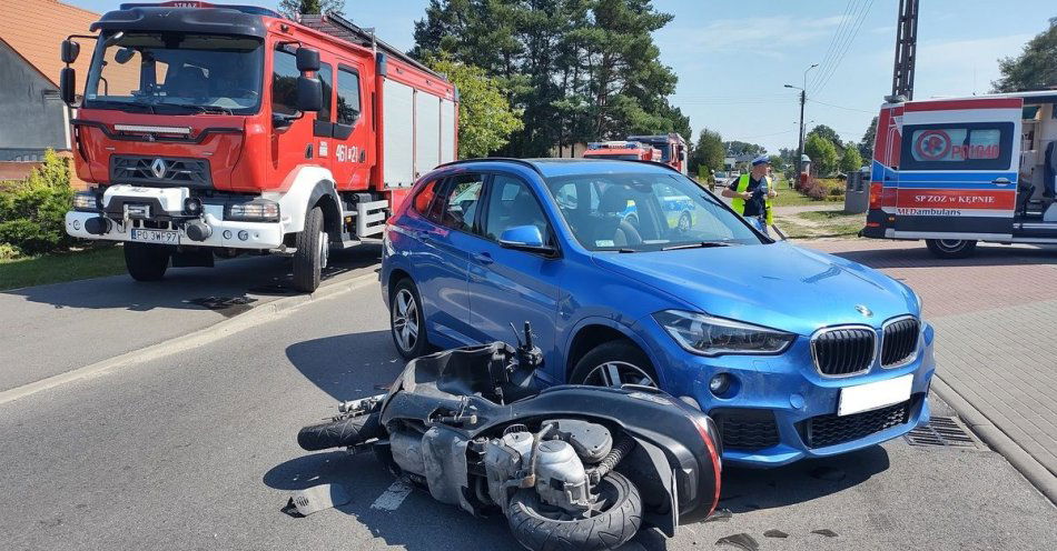 zdjęcie: Kolizja drogowa z udziałem motocyklisty / fot. KPP Kępno