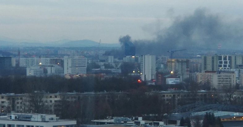 zdjęcie: Pożar w centrum Krakowa / fot. Pożar przy ulicy Podgórskiej /Gorąca Linia /Gorąca Linia RMF FM