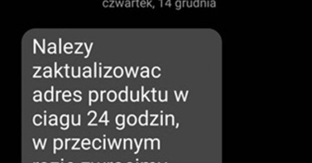 Uważaj na smsy dotyczące rzekomych dopłat do przesyłek kurierskich lub zmiany danych adresowych dotyczących przesyłki