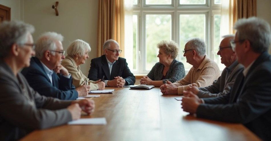 zdjęcie: Rada Seniorów w powiecie sztumskim. Samorządy mogą pozyskać do 20 tys. zł na projekty dla seniorów / Spotkanie seniorów w sali konferencyjnej, ilustracja /TMAI
