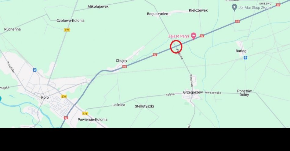 zdjęcie: Uwaga!!! utrudnienia w ruchu na dk-92 i autostradzie a2 / fot. KPP Koło