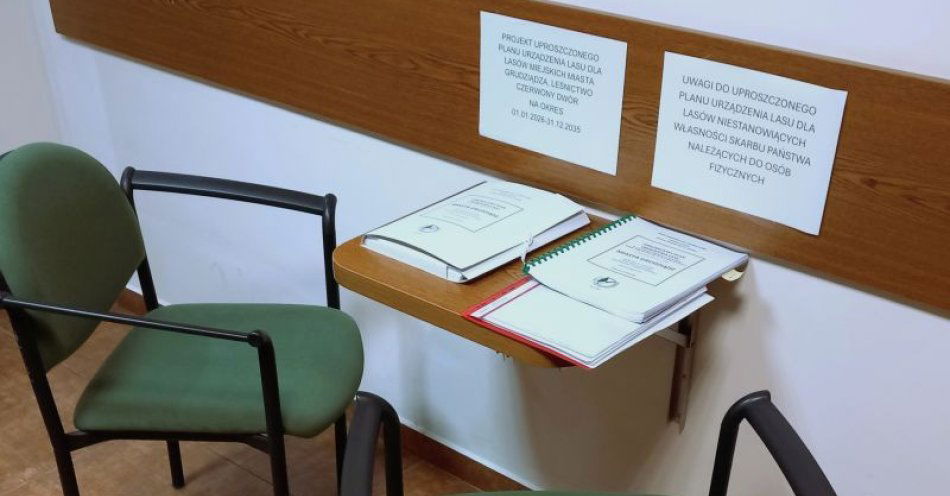 zdjęcie: Wyłożenie projektu uproszczonego planu urządzenia lasu / fot. UM Grudziądz