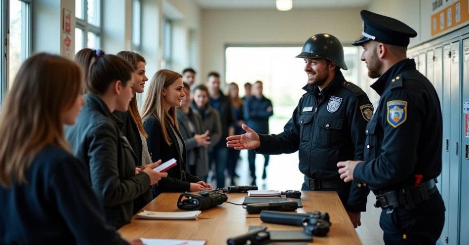 zdjęcie: Policja w Wieruszowie zachęca młodzież na targach pracy / TM/ przykładowa ilustracja