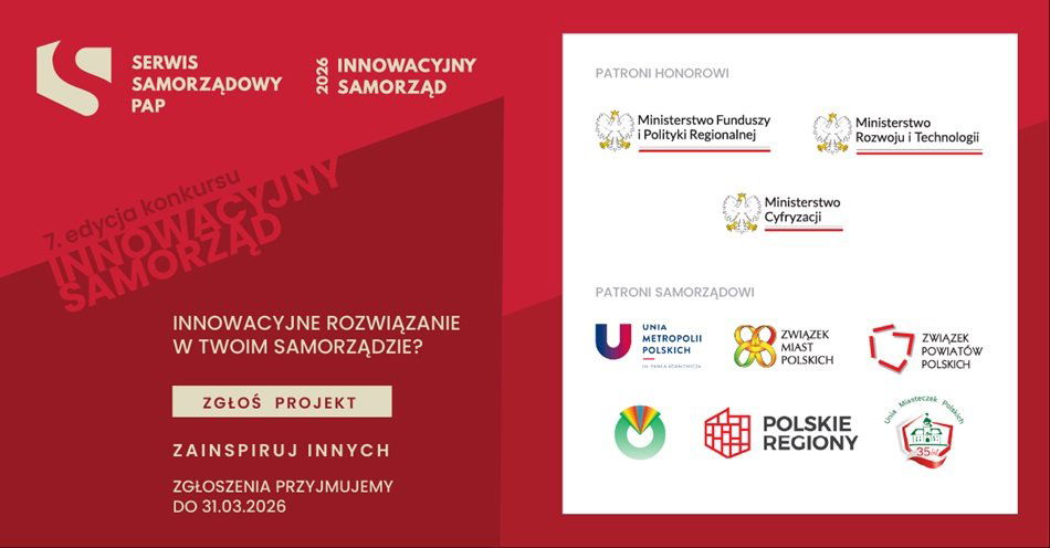 zdjęcie: Trwa przyjmowanie zgłoszeń do konkursu Innowacyjny Samorząd 2026 / fot. Serwis Samorządowy PAP - Innowacyjny Samorząd 2026