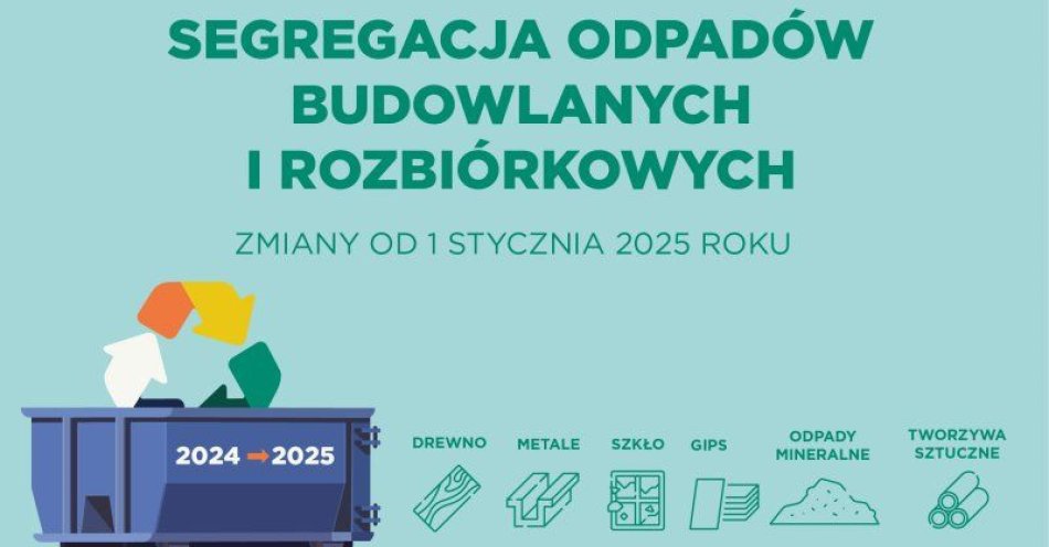 zdjęcie: Obowiązek selektywnego zbierania odpadów budowlanych i rozbiórkowych / fot. UM Grudziądz