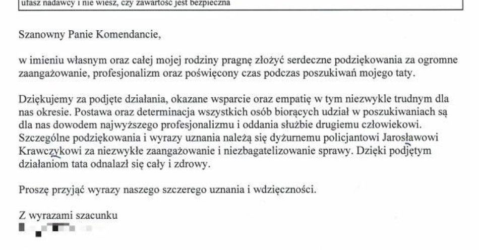 zdjęcie: Szybka akcja policji uratowała zaginionego 54 letniego mężczyznę / fot. KPP łódzkiego wschodniego