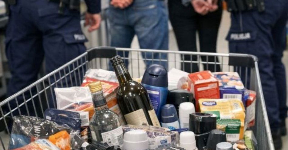 zdjęcie: Para skanowała część zakupów przy kasie samoobsługowej / fot. KPP w Sztumie