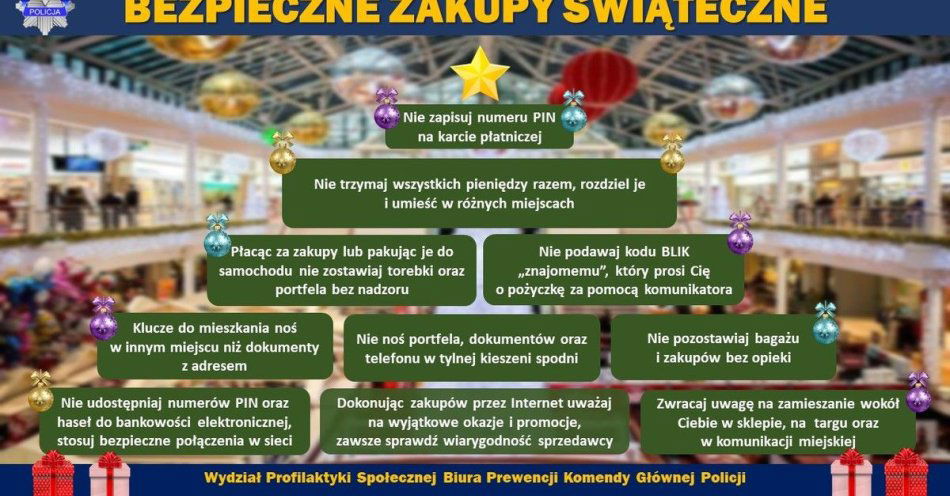 zdjęcie: Bezpieczne Święta: praktyczne porady na czas przedświąteczny / fot. KPP Złotów