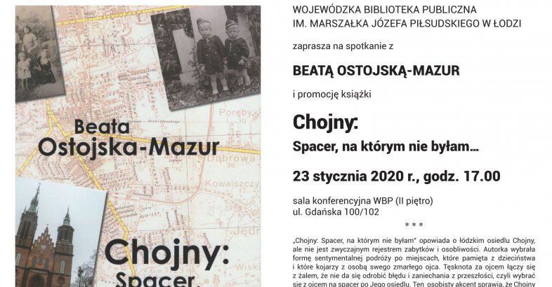 zdjęcie: Spotkanie z Beatą Ostojską-Mazur i promocja książki „Chojny: Spacer, na którym nie byłam…” / fot. nadesłane