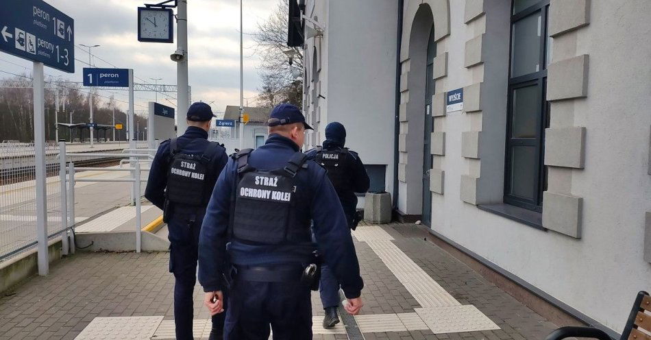 zdjęcie: Policja i Służba Ochrony Kolei wzmacniają patrole przy torach / fot. KPP w Zgierzu
