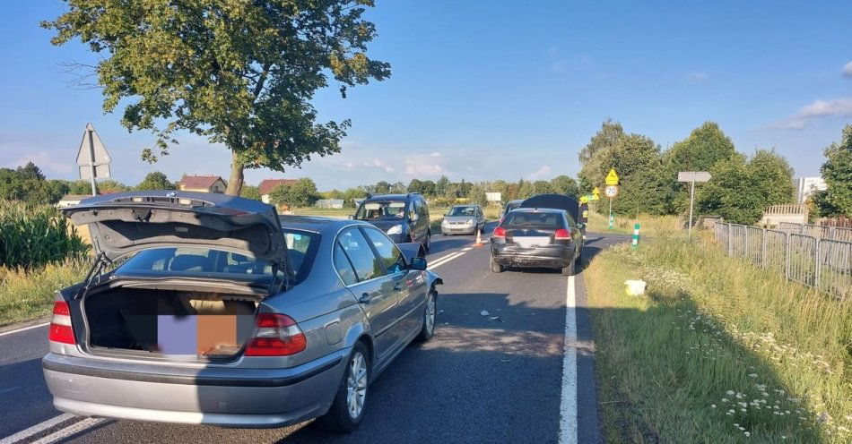 zdjęcie: Zderzenie trzech pojazdów / fot. KPP Lublin