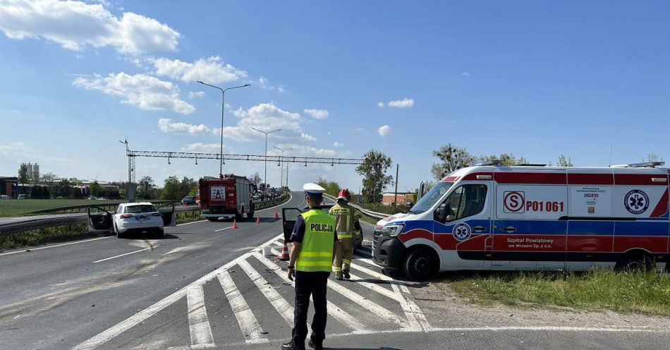 zdjęcie: Wypadek na krajówce / fot. KPP Wrzesnia
