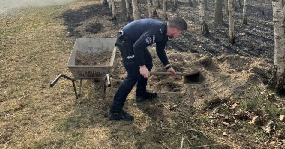 zdjęcie: Dzielnicowy ugasił pożar lasu obok posesji i uratował dom / fot. KPP w Kolbuszowej