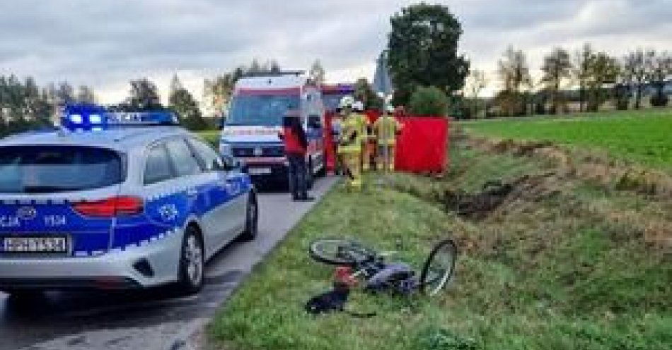 zdjęcie: Śmiertelne potrącenie rowerzysty - policjanci wyjaśniają okoliczności tragicznego wypadku / fot. KPP w Ciechanowie