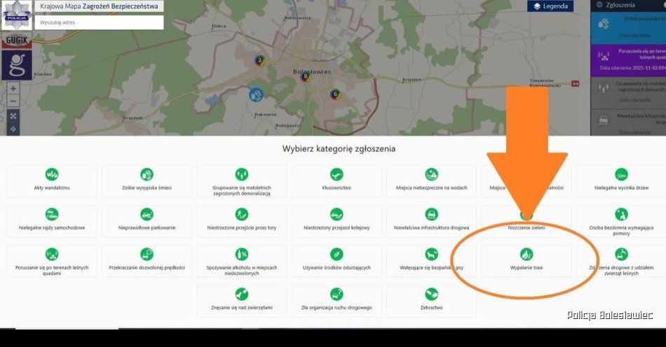 zdjęcie: Wypalanie traw grozi pożarami i wysokimi karami / fot. KPP w Bolesławcu