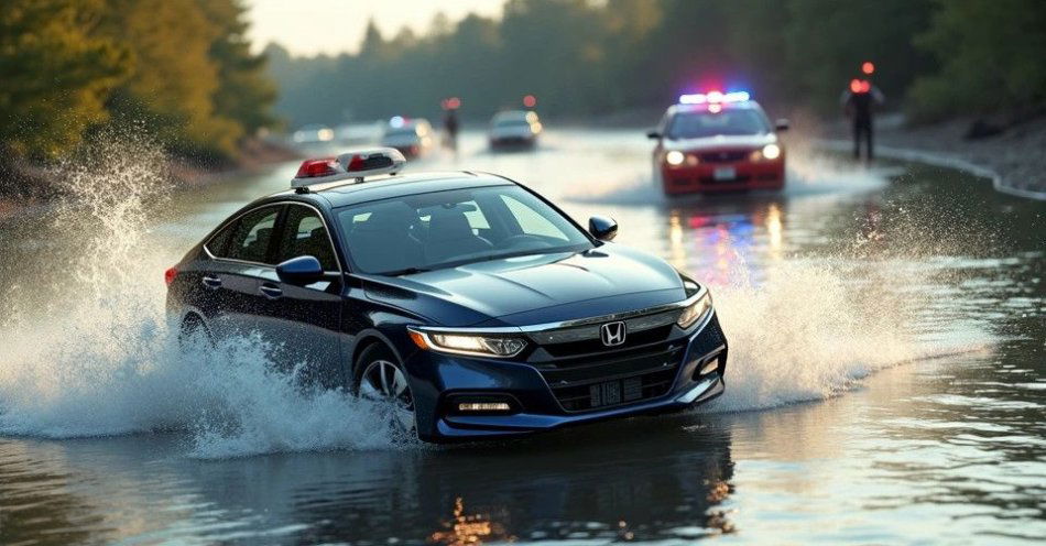 zdjęcie: Pijany kierowca wjechał Hondą do rzeki po pościgu / TM/ przykładowa ilustracja