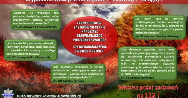 Nie wypalaj traw! To przede wszystkim niebezpieczne ale też nielegalne!