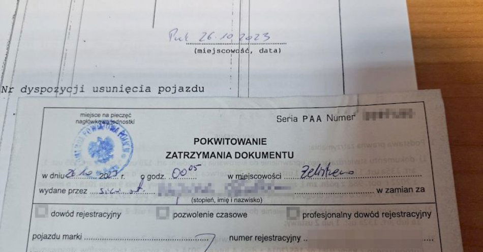 zdjęcie: Pijany kierowca zatrzymany w Żelistrzewie / fot. KPP w Pucku