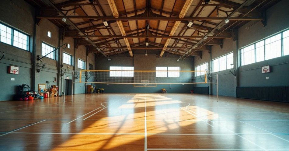 zdjęcie: Chemik Police - siatkarska perełka ze stolicy Polic / Wnętrze lokalnej hali sportowej w Polsce, boisko do siatkówki, drewniana podłoga /TMAI