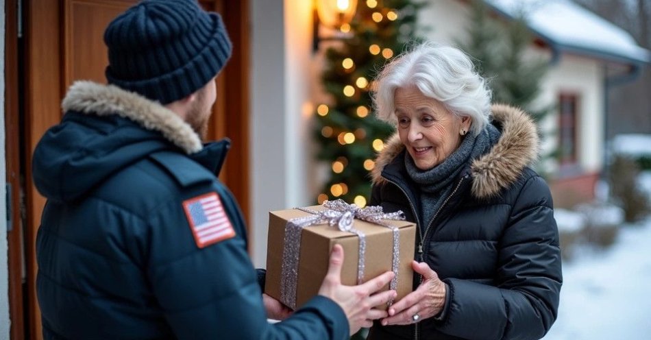 zdjęcie: Policjanci z Augustowa wręczyli świąteczną paczkę seniorce / TM/ przykładowa ilustracja