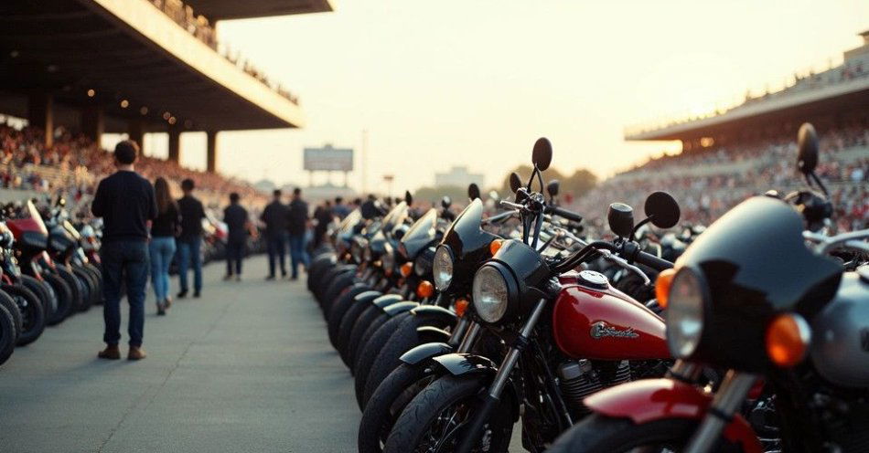 zdjęcie: Parczew: Otwarcie sezonu motocyklowego. Parada i koncerty w niedzielę / Motocykliści na Stadionie Miejskim w Parczewie podczas otwarcia sezonu /TMAI