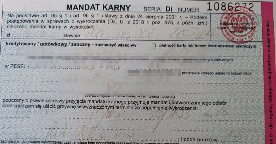 zdjęcie: Brawurowa jazda zakończona wysokim mandatem / fot. KMP Chełm