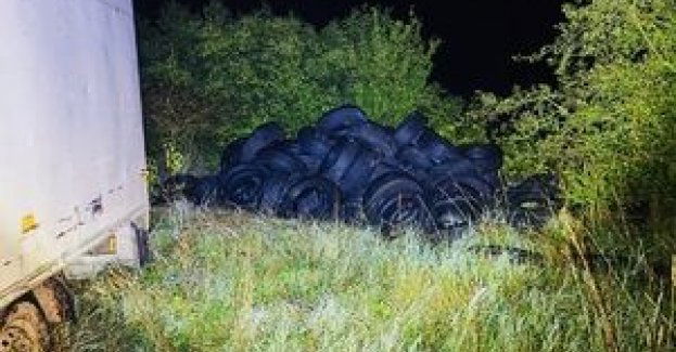 Wyrzucali zużyte opony. Zostali zatrzymani na gorącym uczynku