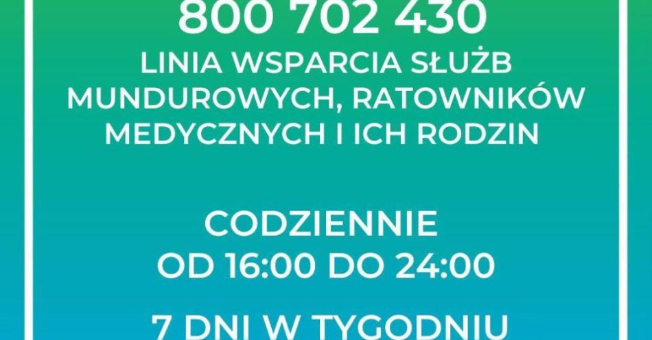 zdjęcie: Linia wsparcia psychologicznego służb mundurowych - anonimowy i bezpłatny telefon 800 702 430 / fot. KPP w Braniewie