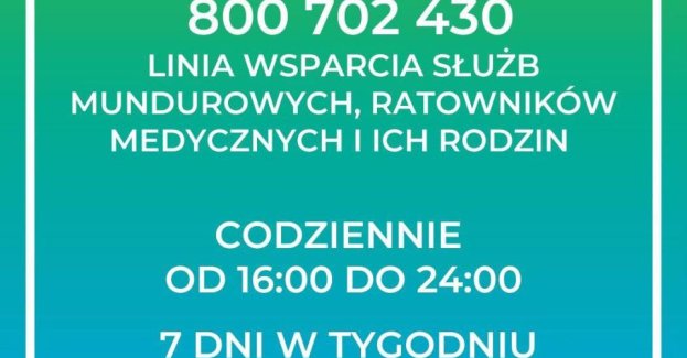 Linia wsparcia psychologicznego służb mundurowych - anonimowy i bezpłatny telefon 800 702 430