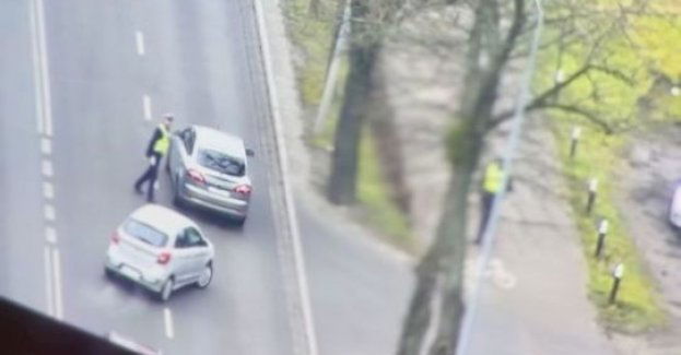 Dron wspiera akcję Bezpieczny pieszy w Słupsku