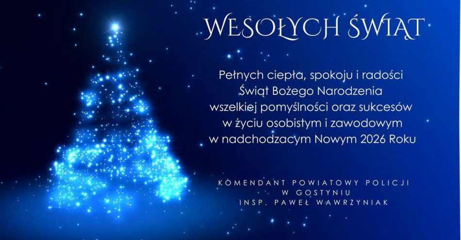 zdjęcie: Świąteczne życzenia Komendanta Policji w Gostyniu / fot. KPP Gostyń