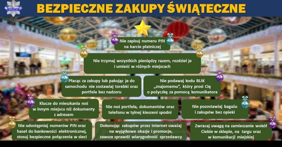 zdjęcie: Bezpieczne świąteczne zakupy / fot. KMP w Koszalinie