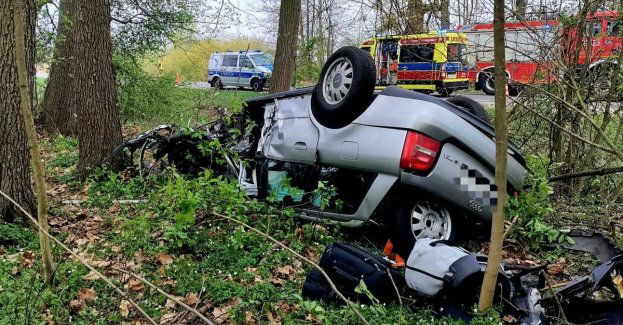 Dachowanie audi w Jabłoni na DW 815. Kierowca trzeźwy