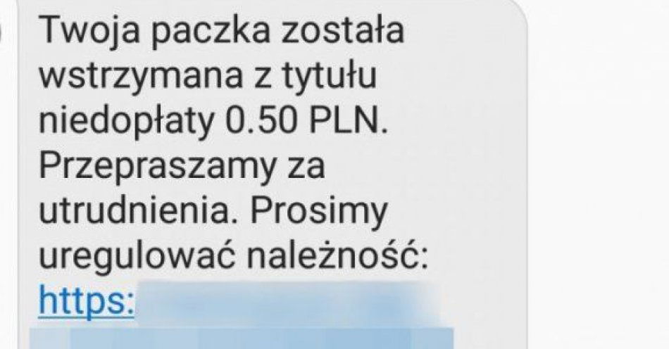 zdjęcie: W okresie przedświątecznym uważajmy na wiadomości sms z koniecznością dopłaty / fot. KPP w Środzie Śląskiej