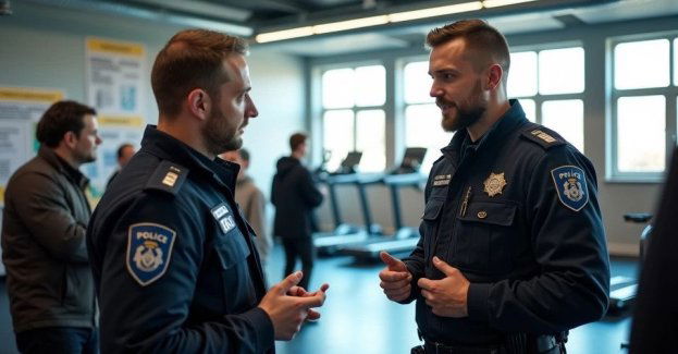 Policjanci promowali służbę i zdrowie na dniu otwartym siłowni