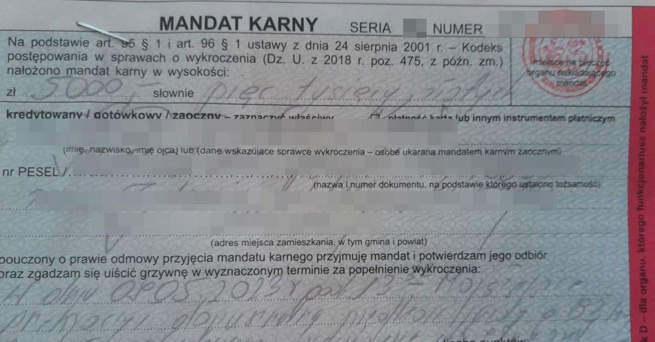 zdjęcie: Mandat za prędkość w recydywie / fot. KPP Hrubieszów