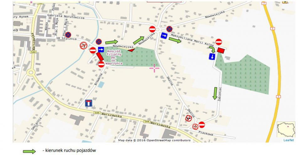 zdjęcie: Organizacja ruchu w okresie Wszystkich Świętych / fot. KPP w Mławie