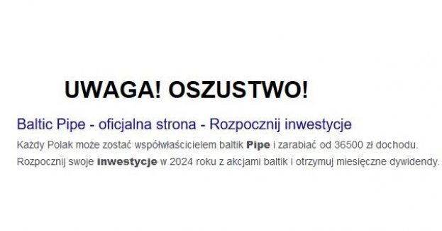 Chciała zarobić na akcjach gazociągu, a straciła prawie 51 tysięcy złotych
