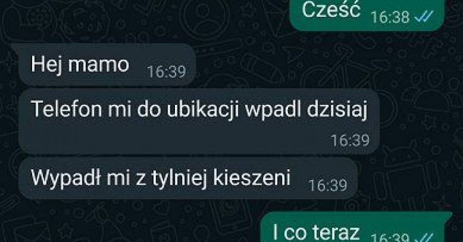 zdjęcie: Mamo, telefon wpadł mi do toalety, to mój nowy numer… UWAŻAJ! TO JEST OSZUSTWO / fot. KPP Gostyń