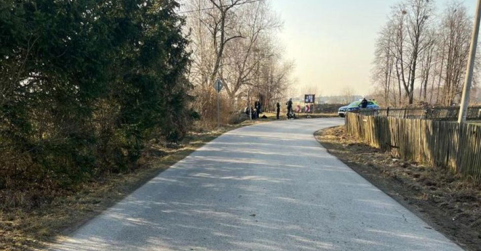 zdjęcie: Zdarzenie drogowe z udziałem motocyklisty / fot. KPP w Makowie Mazowieckim