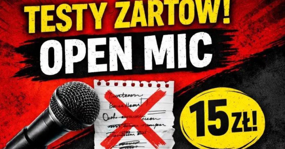 zdjęcie: Testy Żartów I Open Mic / kupbilecik24.pl / Testy Żartów I Open Mic